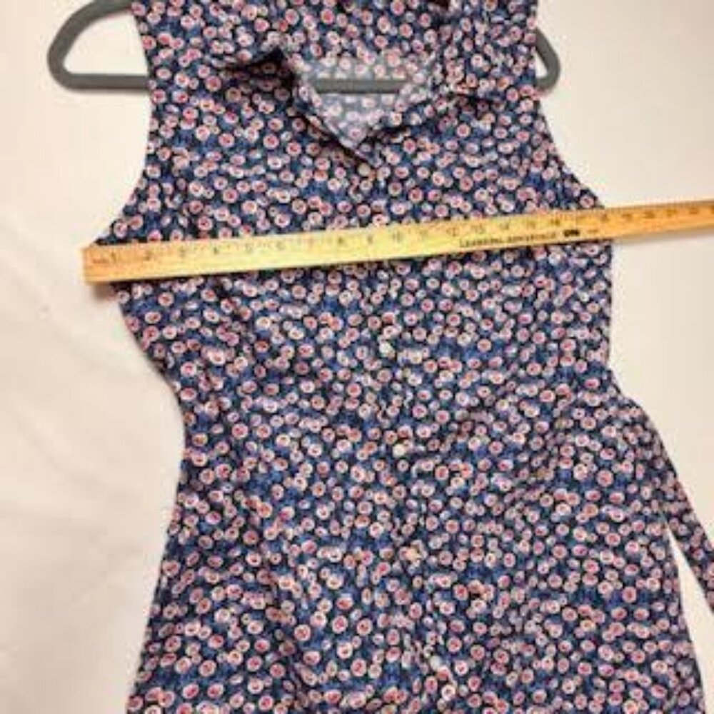 Tommy Hilfiger Sleeveless Shirt Dress Size | Navy Floral Print | Belted Size 12 - Picture 6 of 8